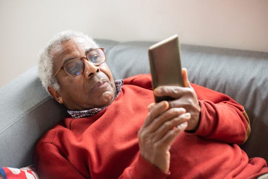 a person reading on a digital device