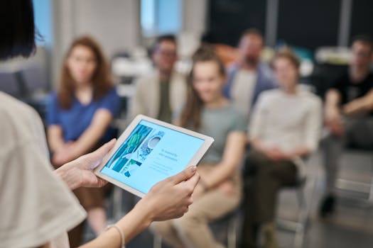 person reading news on a tablet