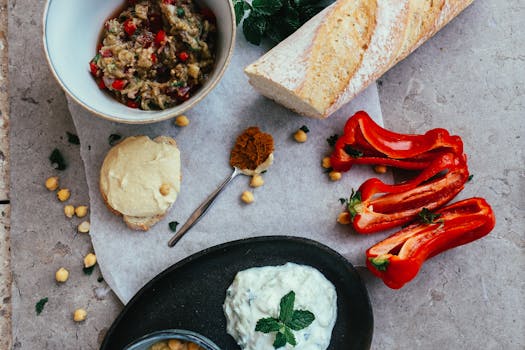 colorful food spread