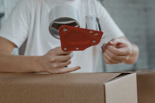 busy shipping warehouse with workers