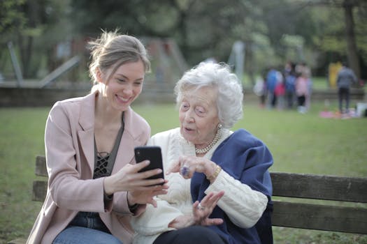 elderly using smart device