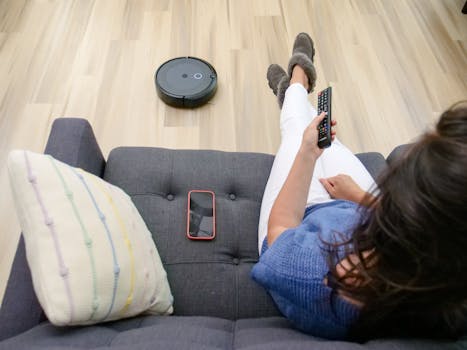 robot vacuum cleaner in action